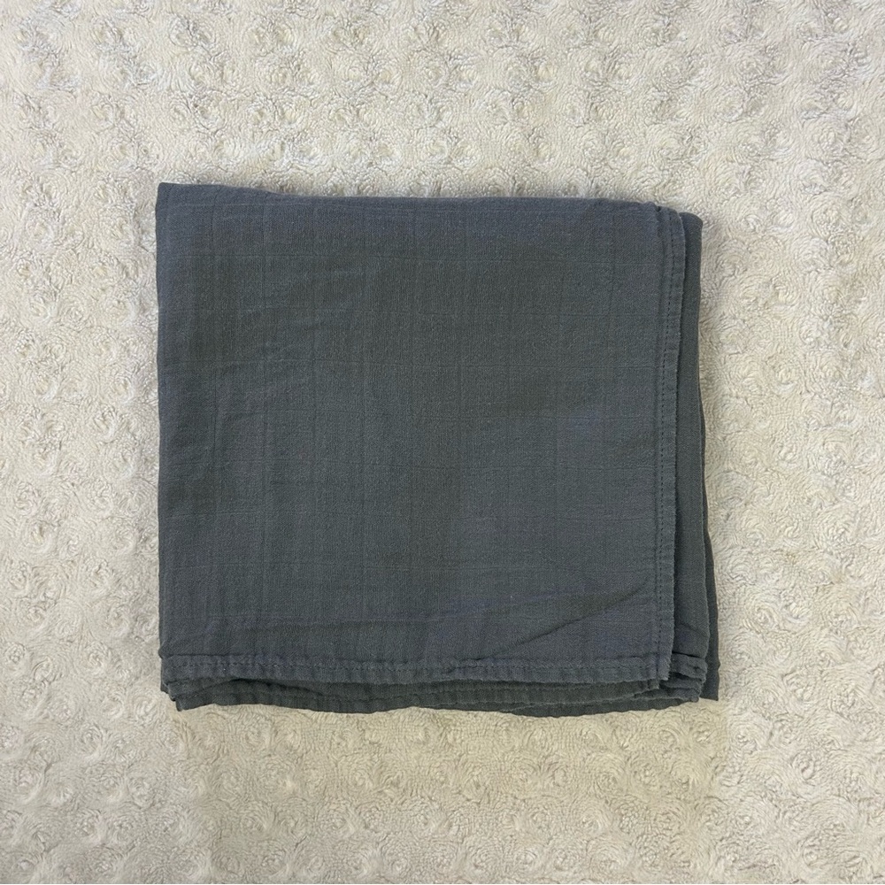 Gymboree Solid Gray Baby Swaddle Blanket Muslin Cotton 2018